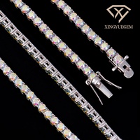 XINGYUE Bracelet chaîne tennis en argent sterling 925 pour femme, 3 mm, couleur AB, moissanite blanche taille brillant VVS GRA, sertie griffes