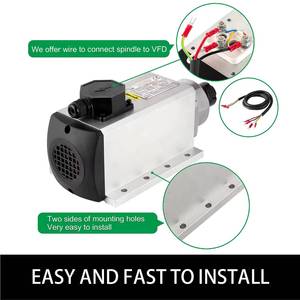 ชุดสปินเดิลมอเตอร์ชุดแกนหมุน4KW เตอร์18000RPM มอเตอร์แกนหมุน4KW VFD ER25สำหรับเราเตอร์ CNC - Product Image 4