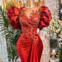 Robe de soirée élégante et stylée, style sirène, longue, en dentelle noire avec fleurs