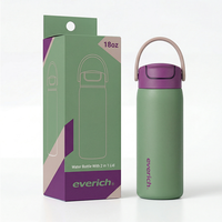 Botella de Agua Deportiva Everich Anti Drop ODM de Acero Inoxidable de 18 oz con Tapa Abatible y Pajita Antiderrames para Correr, Yoga y Deportes