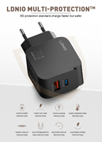 Chargeur mural rapide LDNIO Q1 personnalisé avec prise EU US UK USB Type C PD 20W, adaptateur de charge rapide pour téléphone portable, chargeurs de téléphone portable