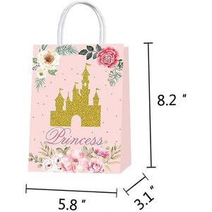 Bolsas de Papel de Alta Calidad para Fiestas de Princesas, Bolsas de Regalo con Diseño de Castillo de Princesas, Bolsas de Regalos para Fiestas de Niñas - Product Image 2