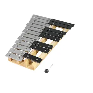 Jouet musical en bois, Glockenspiel en bois pour tout-petits, <span class=keywords><strong>Xylophone</strong></span> avec 25 touches métalliques pour adultes et enfants - Product Image 3