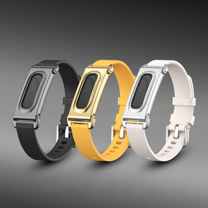 Correa de silicona deportiva de primera calidad, cubierta protectora de metal de ajuste rápido, correa de reloj para Fitbit Air - Product Image 2