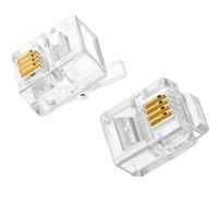 Plaqué or 6P6C Ethernet câble montage téléphone RJ11 6 broches connecteur étanche assemblé DIN Rj11 boîtier PC pour l'alimentation