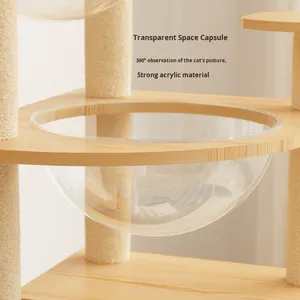 Modern All-Season Space Capsule <strong>Wooden</strong> Pet <strong>House</strong> for Living Room Cat Climbing Frame Wholesale Foreign Trade - Product Image 6