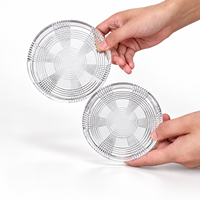 Plateau à collation polyvalent en verre transparent, assiette à dessert géométrique pressée pour la restauration hôtelière, les cafés et la table quotidienne.