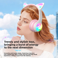 VALORA Vh19 Écouteurs Gaming Pliables pour Enfants avec Oreilles de Chat, Éclairage RGB, Haute Qualité, Double Mode Filaire + Sans Fil, Sport et Voyage