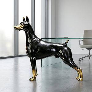 Escultura de bronce fundido a la cera perdida de Doberman <span class=keywords><strong>Pinscher</strong></span> - Postura, escala y pátina totalmente personalizables, arte de bronce de alta calidad - Product Image 4