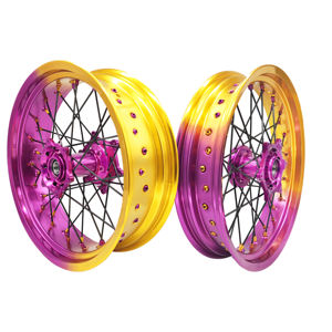CNC Violet Moyeu Avant et Arrière 17 Pouces Jante Supermoto Jantes en Alliage pour KTM BETA SHERCO HUSQVARNA <span class=keywords><strong>GASGAS</strong></span> - Product Image 5