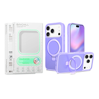 Étui de téléphone magnétique simple avec support arrière pour charge sans fil, en TPU, PC et alliage d'aluminium, épaisseur 2 mm