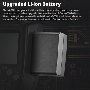 <span class=keywords><strong>Godox</strong></span> V850III <span class=keywords><strong>V850II</strong></span> 2.4G GN60 Sistema Inalámbrico X Speedlite con Batería de Litio V850 para Canon <span class=keywords><strong>Nikon</strong></span> Sony Pentax Olympus - Product Image 4
