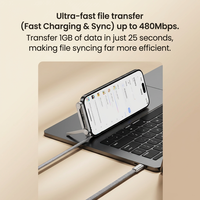 Câble USB C vers USB C 240W PD 3.1 avec support pliable en alliage de zinc, cordon de charge rapide tressé pour Phone 17 16 15 Pro Max, Mac Sams