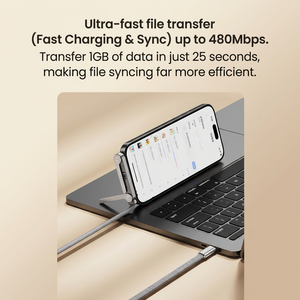 Cable USB C a USB C de 240W PD 3.1 con Soporte Plegable, Cable de Carga Rápida Trenzado de Aleación de Zinc para Teléfono 17 16 15 <span class=keywords><strong>Pro</strong></span> Max, Mac, Samsung - Product Image 4