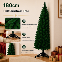 Sapin de Noël artificiel en PVC vert pliable, effet neige, avec guirlandes lumineuses, décoration intérieure, 120-240 cm, très vendu