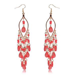 Boucles d'oreilles pendantes en alliage plaqué bronze antique avec cristaux et strass, style bohème, bijoux de mode pour femme, idéales pour les soirées - Product Image 2