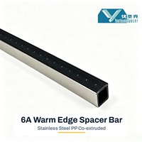 Barre d'espacement à bord chaud en acier inoxydable 8A, composite PP, à rupture thermique 0,38 W/mK, anti-condensation, durable pour mur rideau IGU