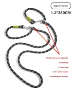 Mains Libres Chien Laisse Taille Bandoulière Corde Avec Slip Lead Multi-fonctionnel Épaule Chien Courir Nylon Pet Laisse Double-Tête Laisse