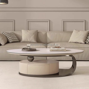 <span class=keywords><strong>Tavolino</strong></span> da caffè moderno in stile americano, popolare <span class=keywords><strong>per</strong></span> il soggiorno, con piano in ardesia e mobiletto, tavolo da tè ovale di lusso <span class=keywords><strong>per</strong></span> <span class=keywords><strong>divano</strong></span> - Product Image 3