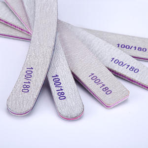 Производство инструментов для дизайна ногтей абразивная профессиональная пилка для ногтей полосатого Полумесяца 100/180 серая доска для шлифовки - Product Image 1