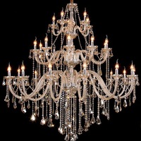 Luminaire de plafond LED traditionnel européen personnalisé, lustre en cristal de luxe pour grand hall, villa, lampes suspendues