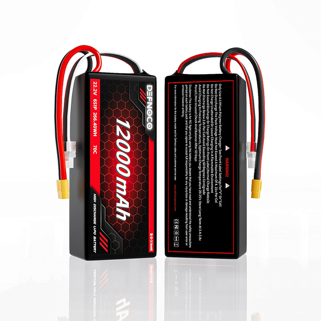 DEFNOCO 3.7v 6S FPV Drone Battery Pack Long Life Time 12000mah Lipo Battery XT60 for RC Agriculture Drone