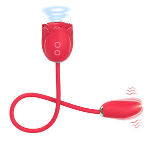 Alta qualità per adulti a forma di rosa a doppio termine proiettile per l'uovo vibratore capezzolo succhiare vibranti masturbatore Premium Sex <span class=keywords><strong>Toy</strong></span> per - Product Image 1