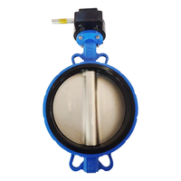 Vannes papillon industrielles manuelles en fonte ductile avec doublure en caoutchouc pour applications aquatiques