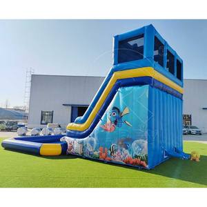 Toboggans aquatiques gonflables populaires Octopus Aqua Park avec <span class=keywords><strong>piscine</strong></span> détachable, château <span class=keywords><strong>gonflable</strong></span> coloré, toboggans aquatiques - Product Image 5