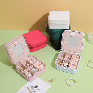 Wholesale Pu <b>Leather</b> Jewelry <b>Organiser</b> Box Travel Portable Mini Jewelry Set Box - Product Image 2