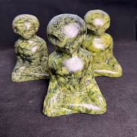 Statuette Alien en Cristal Naturel de Xiuyan, Sculptée à la Main, 8 cm, Pierre Précieuse Minérale, Décoration d'Intérieur, Cadeau d'Halloween