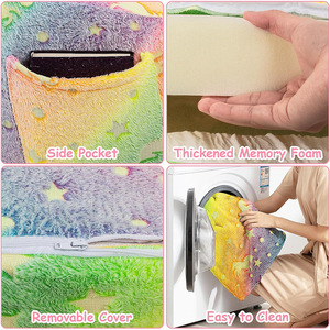 Canapé-lit en peluche pour enfants avec accoudoirs, design coloré, pour enfants de 2 à 4 ans, tissu doux, rembourrage en mousse à haute élasticité - Product Image 4