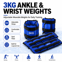 Sac de sable réglable avec fermeture éclair pour cheville et poignet, 2 kg, en tissu Oxford durable pour l'entraînement de boxe, la gym et le fitness