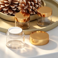 Pot à crème transparent avec logo personnalisé et couvercle à vis en aluminium 15g 20g 30g 50g 60g pour marque cosmétique, vente en gros et en stock