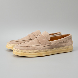 Mocasines de Esparto Marrón de Ante Sintético con Punta Redonda, Sin Cordones, Transpirables, con Entresuela de EVA y Suela de Paja, Zapatos de Estilo Caminar para Todas las Estaciones - Product Image 2