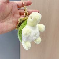Porte-clés en peluche mignon en forme de tortue verte, pendentif BB appelé Tortue, jouet en peluche pour machine à griffes