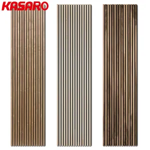 KASARO Decor 3D Woodupp Akupanel Acoustic Slat Panel de madera Pared para sala de estar interior