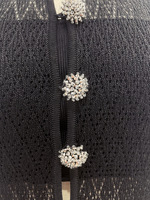 Nouvelle Collection 2026 – Robe de Soirée Tricotée pour Femme, Manches Longues, Coupe Évasée, Maxi, Boutons Strass Luxe, Élégante et Tendance