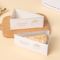 Boîte à gâteau triangulaire en RPET de qualité alimentaire, transparente, pour gâteau en tranches et pain, matériaux recyclés écologiques