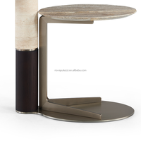 Table basse italienne moderne et minimaliste en marbre Mobilier de salon design de centre créatif en acier inoxydable pierre naturelle pure