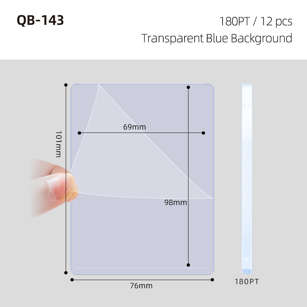 Blue-Tinted Transparent PVC - 180PT / 12pcs/pack