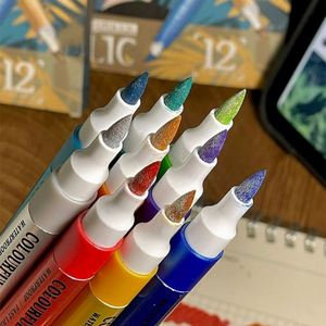 Wholesale 12-Color Plastic Metal Acrylic Brush Tip <b>Marker</b> Non-Toxic Eco-Friendly 1-5mm Tip Nail Art Painting Student DIY Drawing - Product Image 2