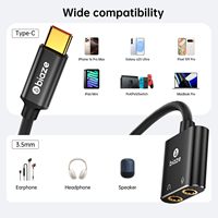Adaptador de Cable de Audio USB C a Doble 3.5mm, Tarjeta de Sonido Externa, Cable Divisor para Auriculares y Micrófono para Teléfono, PC y Juegos