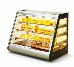 Vitrina Calentadora de Alimentos Eléctrica de Acero Inoxidable con Frente Inclinado, Capacidad de 50L, Calentador Multifuncional para Mostrador - Product Image 2