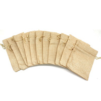 Sac d'emballage de parfum de maquillage avec cordon de jute imprimé de logo personnalisé faisceaux de toile de jute personnalisés pochette de jute pour bonbons