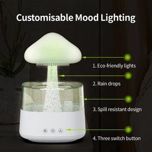 Humidificador blanco Rain-Cloud, difusor de Aroma de hongo que cambia de Color para coche, aceite esencial para el hogar, goteo de agua, asistencia para dormir - Product Image 5