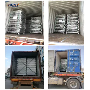 European Large Heavy-Duty Metal Stackable Wire Mesh Container With Half-Open Door Cargo Storage Equipment