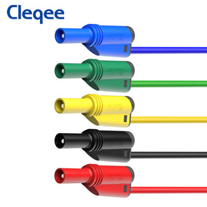 Cabo de Teste Cleqee P1050-1 com Plugue Banana de 4mm, Cabo de Silicone Macio, Plugue Masculino Empilhável Seguro, Fio de 1M 14AWG 1000V/10A - Product Image 3