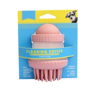 Dropshipping cepillo de baño de plástico para mascotas con función de masaje producto de aseo de perros de silicona para uso en el baño herramienta de baño almacenada - Product Image 3