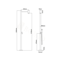 Robinet de douche extérieur moderne en acier inoxydable 304 brossé, chaud/froid, à poser au sol, avec design pluie pour piscine